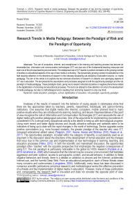 Research trends in media pedagogy: between the paradigm of risk and the paradigm of opportunity