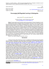 Encouraging self-regulated learning in kindergarten