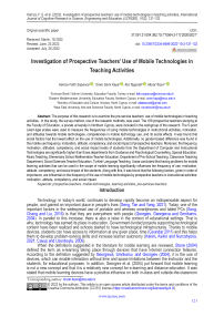 Investigation of prospective teachers’ use of mobile technologies in teaching activities