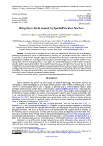 Using social media network by special education teachers