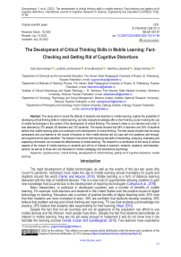 The development of critical thinking skills in mobile learning: fact-checking and getting rid of cognitive distortions