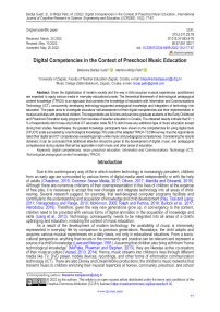 Digital competencies in the context of preschool music education