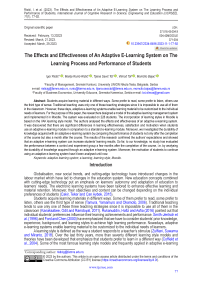 The effects and effectiveness of an adaptive e-learning system on the learning process and performance of students