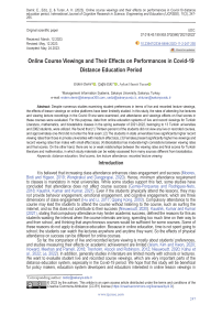 Online course viewings and their effects on performances in COVID-19 distance education period