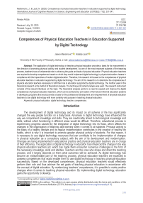 Competences of physical education teachers in education supported by digital technology