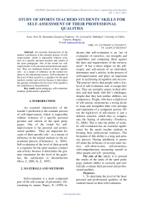 Study of sports teachers students' skills for self-assessment of their professional qualities