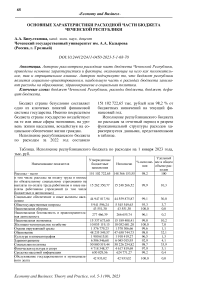 Основные характеристики расходной части бюджета Чеченской Республики