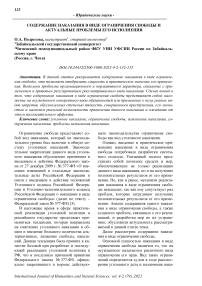 Содержание наказания в виде ограничения свободы и актуальные проблемы его исполнения