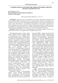 Сравнительная характеристика МФЦ Республики Адыгеи и Волгоградской области