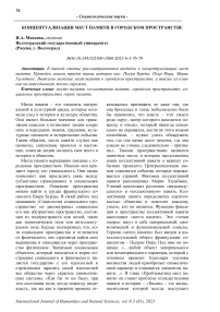 Концептуализация мест памяти в городском пространстве