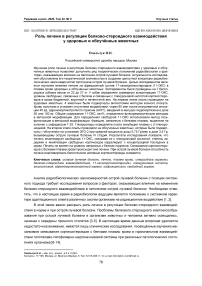 Роль печени в регуляции белково-стероидного взаимодействия у здоровых и облучённых животных