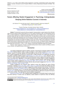 Factors Affecting Student Engagement in Psychology Undergraduates Studying Online Statistics Courses in Indonesia