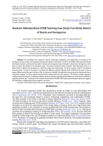 Students’ Attitudes About STEM Teaching Case Study From Brčko District of Bosnia and Herzegovina