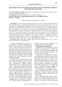 Динамика покупательной способности работников в регионах России в 2007 -2023 годы