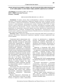 Обзор международного опыта по методологическим подходам к организации статистики социальной защиты населения