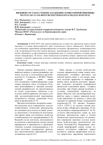 Видовой состав и степень заражения семян озимой пшеницы по результатам фитоэкспертизы в Краснодарском крае