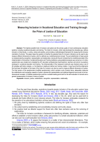 Measuring Inclusion in Vocational Education and Training through the Prism of Justice of Education