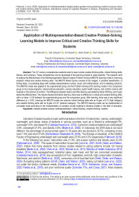 Application of Multirepresentation-Based Creative Problem-Solving Learning Models to Improve Critical and Creative Thinking Skills for Students