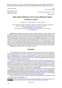 Basic Needs Satisfaction and Conscious Motives for Sports Activities of Juniors