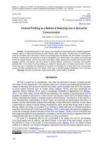 Criminal Profiling as a Method of Detecting Lies in Nonverbal Communication