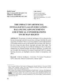 The impact of artificial intelligence (AI) on education – balancing advancements and ethical considerations on human rights