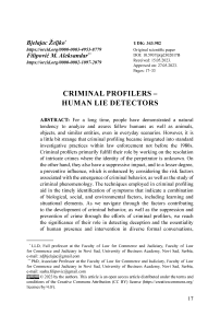 Criminal profilers – human lie detectors