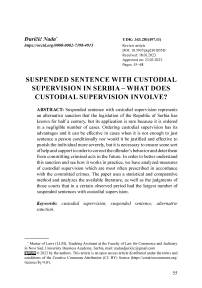 Suspended sentence with custodial supervision in Serbia – what does custodial supervision involve?