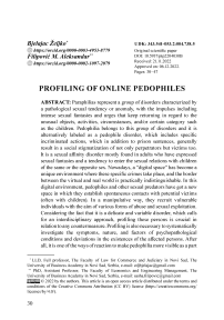 Profiling of online pedophiles