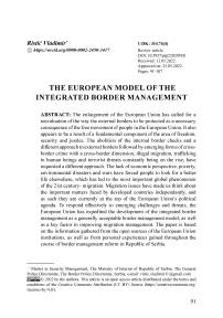 The European model of the integrated border management