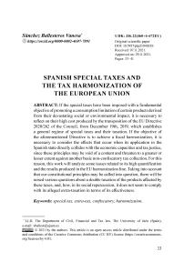 Spanish special taxes and the tax harmonization of the European union