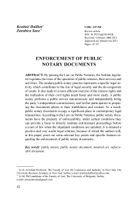 Enforcement of public notary documents