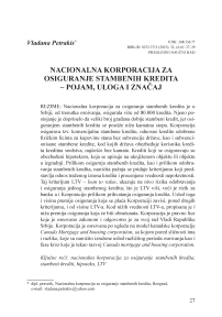 Nacionalna korporacija za osiguranje stambenih kredita - pojam, uloga i značaj