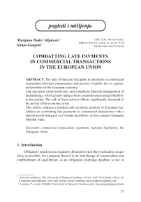 Combatting late payments in commercial transactions in the European Union