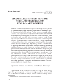 Dinamika ekonomskih reformi - uloga sive ekonomije u zemljama u tranziciji