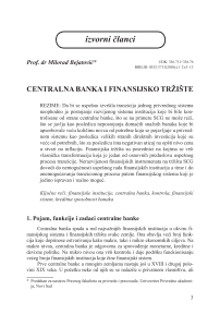 Centralna banka i finansijsko tržište