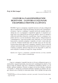 Contract with hereditary effect: Contract on the assignment and division of the property for life