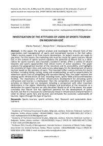 Investigation of the attitudes of users of sports tourism on mountian Goč