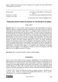Financing sports from the budget of the republic of Serbia