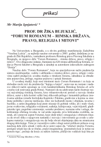Prof. dr Zika Bujuklic, “Forum Romanum – rimska drzava, pravo, religija i mitovi”