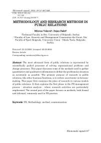 Methodology and research methods in public relations