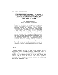 Neravnoteža bilansa plaćanja Republike Srbije u periodu 2000–2009 godine