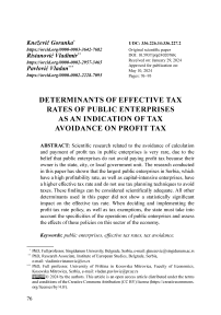 Determinants of effective tax rates of public enterprises as an indication of tax avoidance on profit tax