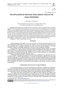 The application of artificial intelligence tools in the legal profession