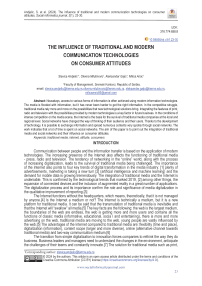 The influence of traditional and modern communication technologies on consumer attitudes