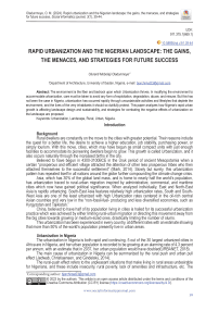 Rapid urbanization and the Nigerian landscape: the gains, the menaces, and strategies for future success