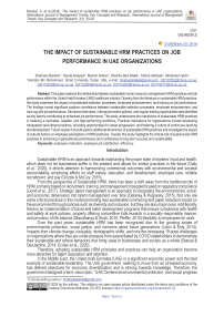 The impact of sustainable HRM practices on job performance in UAE organizations