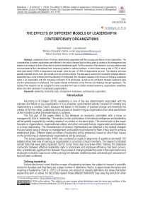 The effects of different models of leadership in contemporary organizations