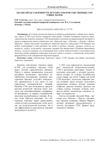 Анализ представленности детских товаров собственных торговых марок