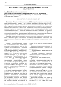 О некоторых проблемах горнодобывающей отрасли в Кыргызстане