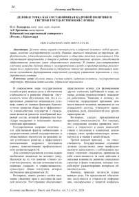 Деловая этика как составляющая кадровой политики в системе государственной службы